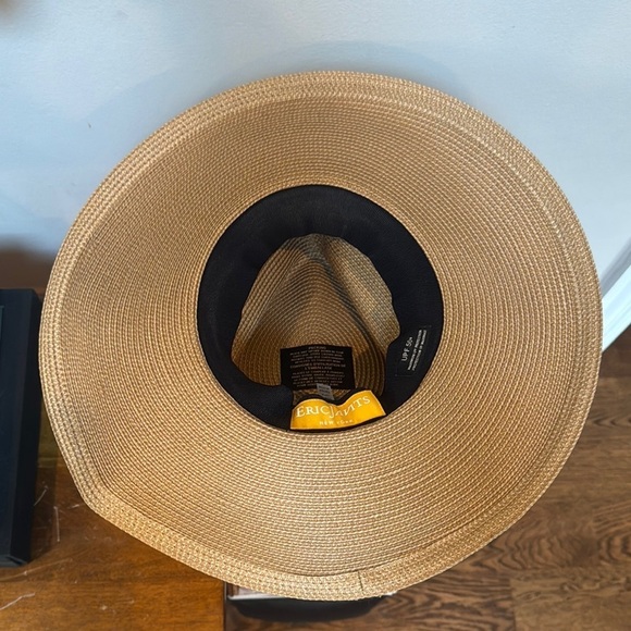 Eric Javits Daphne Wide-Brim Straw Fedora Hat - Picture 7 of 9